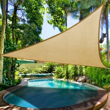 16.5' Triangle Sun Shade Sail Patio Deck Beach Garden Yard Outdoor Canopy Cover Uv Blocking (Desert Sand)   